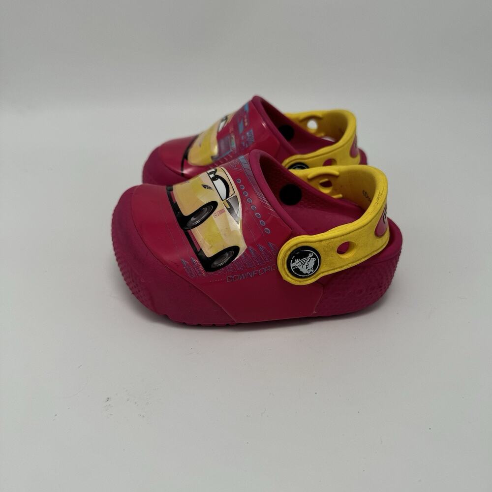 Disney Pixar Cruz Light-Up Crocs Clog Kids Size 5 C Pink Lights Work - Picture 5 of 7
